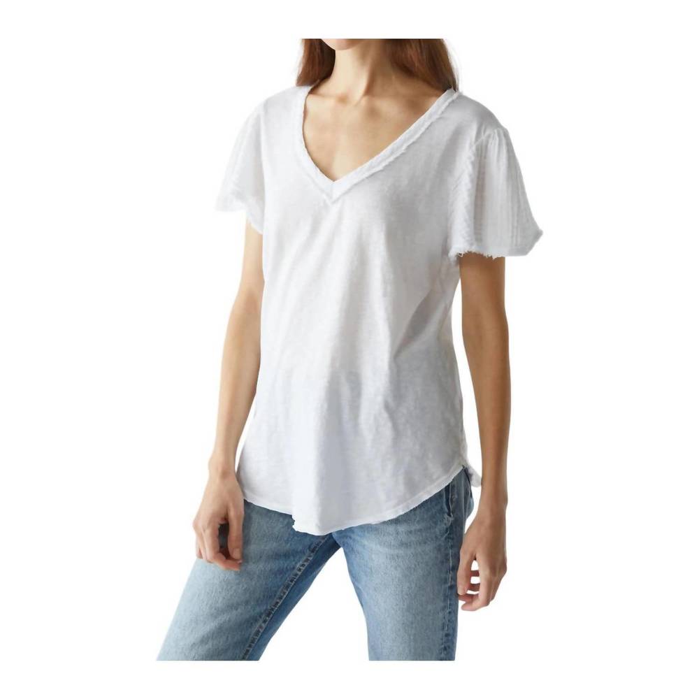 NEW MICHAEL STARS tate short sleeve gauze tee in white